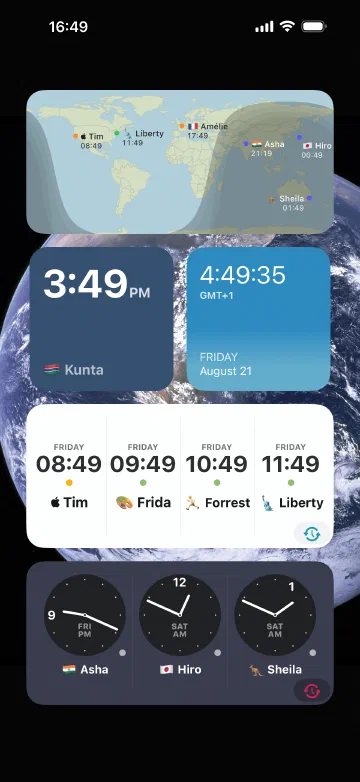 Widgets on the home screen, lock screen and StandBy, so checking is a glance rather than a task.