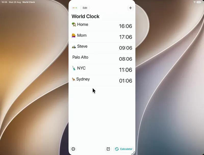The iPad layout reflowing as the window is resized